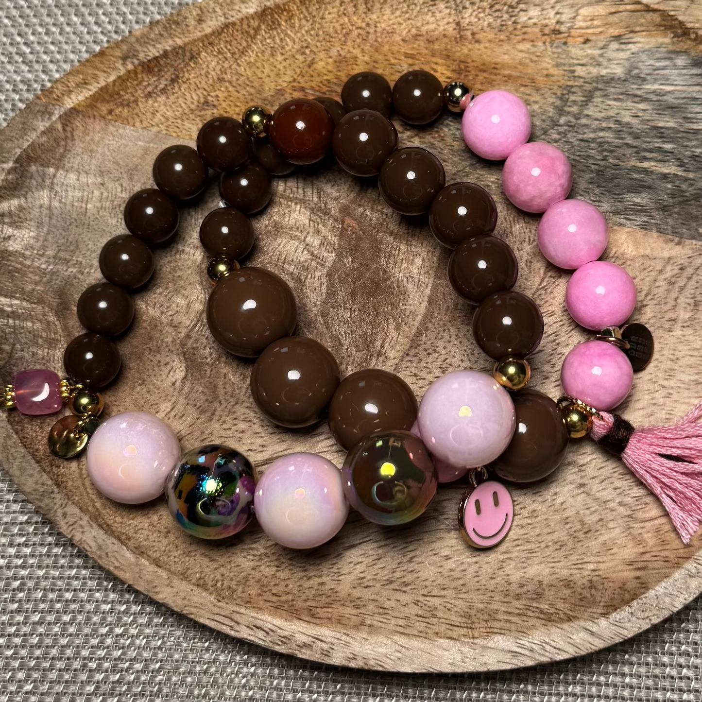 Zomer | Color Noise | Armband Roze Bruin | Ouroboros By Soraya