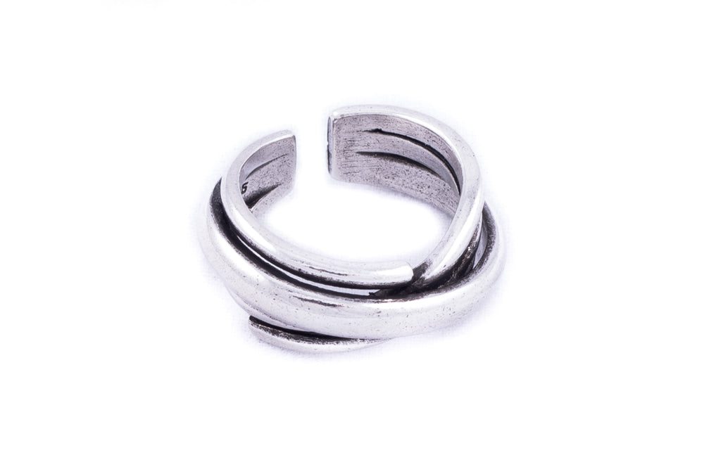 Ring - brede zilveren damesring - verstelbaar - one size | Ouroboros By Soraya