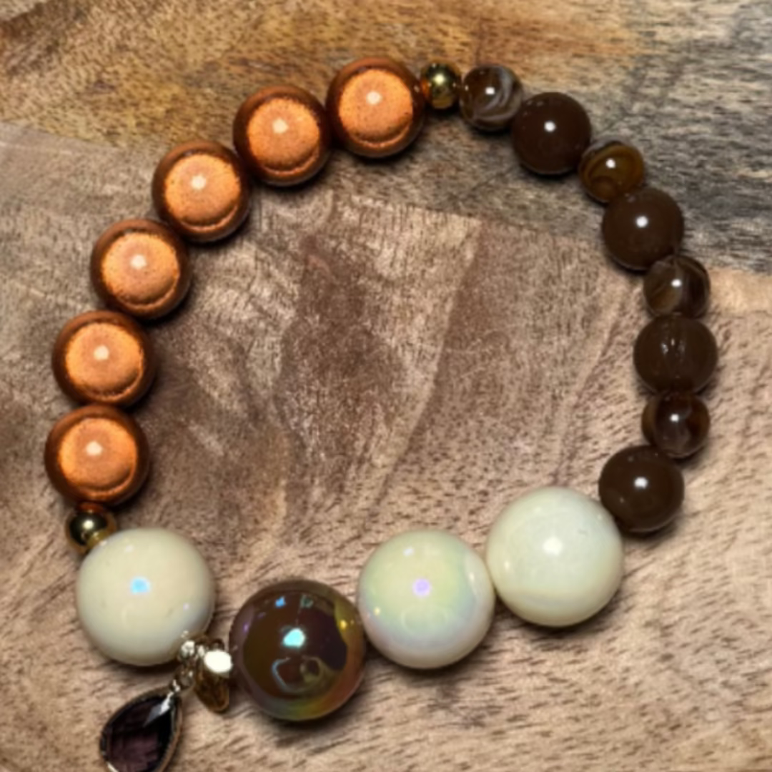 Zomer | Color Noise | Armband Kleurenmix | Bruin | Ouroboros By Soraya