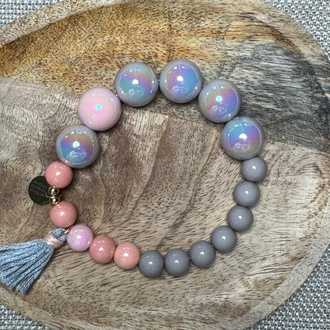 Zomer | Color Noise | Armband grijze rose | Ouroboros By Soraya