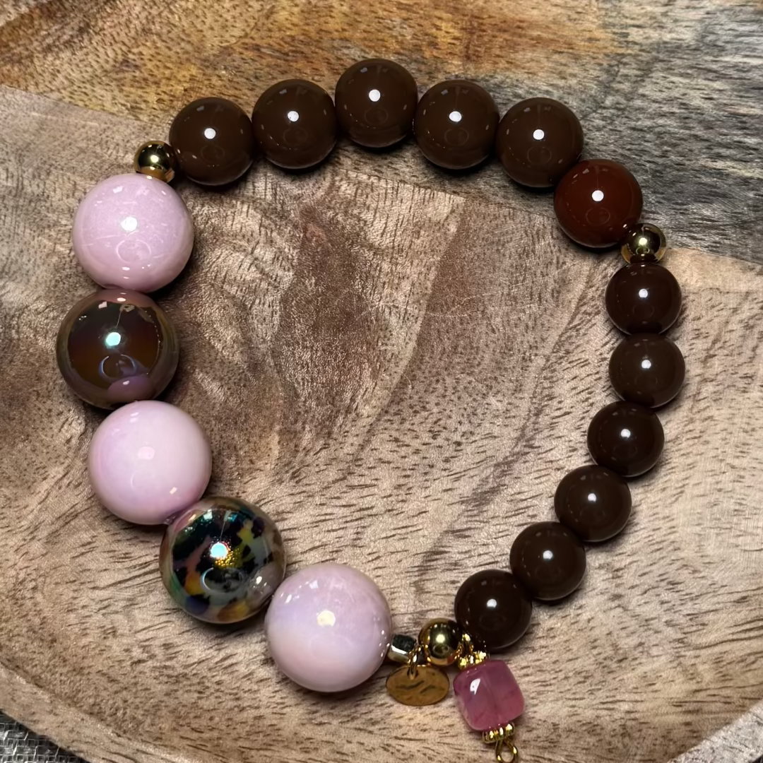 Zomer | Color Noise | Armband Roze Bruin | Ouroboros By Soraya